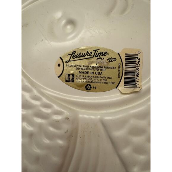 Leisure time Ullman Puff Fish 90s post modern plastic Platter 4 salad plates - Picture 5 of 12